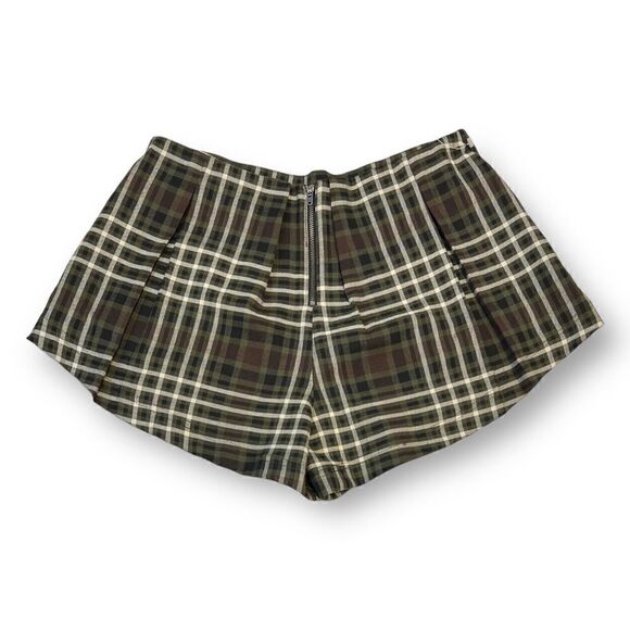 Free People Pleated Plaid Shorts Size 8 - Picture 1 of 5